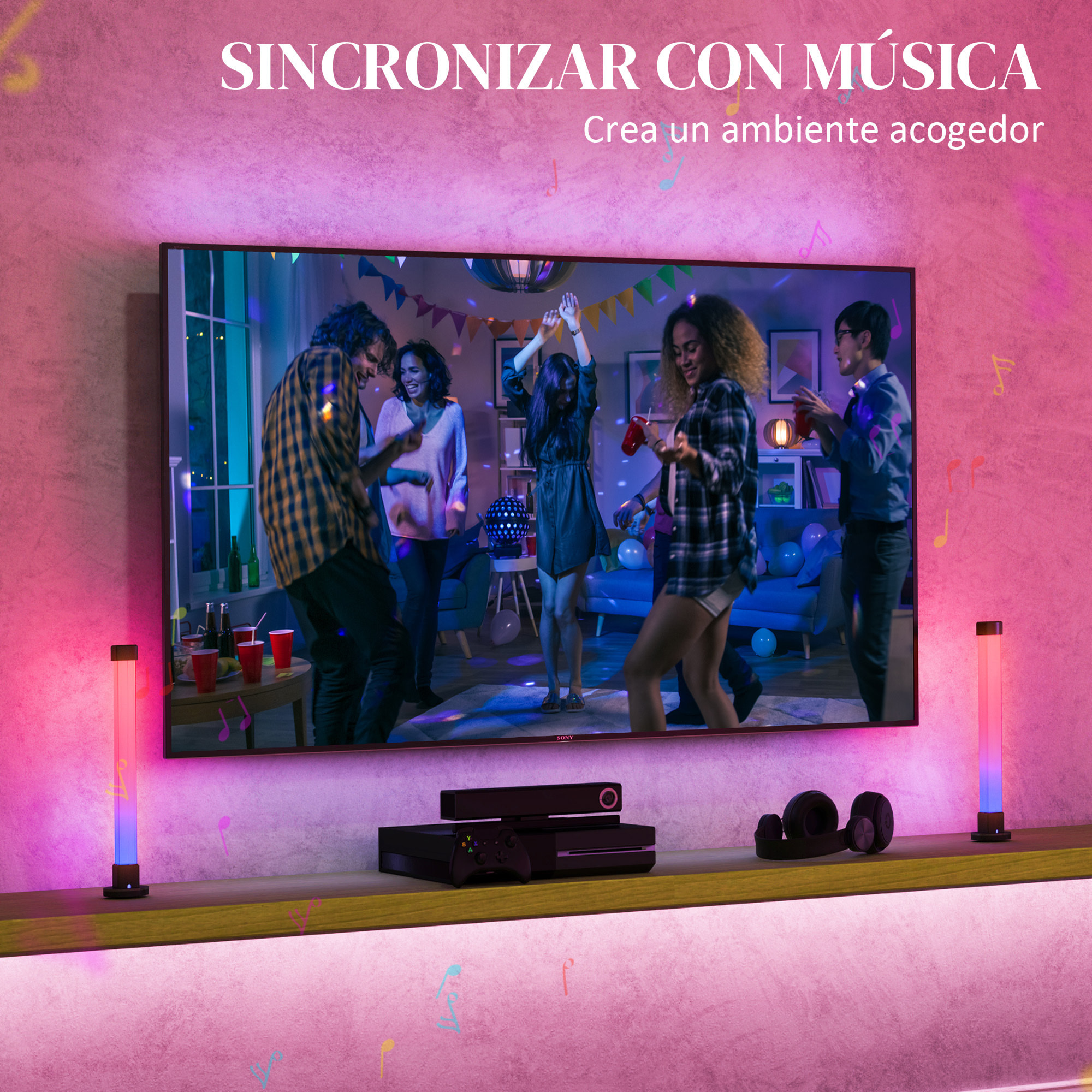 Conjunto de Lámparas de Mesa Inteligente Lámparas de Mesa LED con Control Remoto App Bluetooth Sincronización con Música y Temporizador para Salón Sala de Juegos Dormitorio Blanco