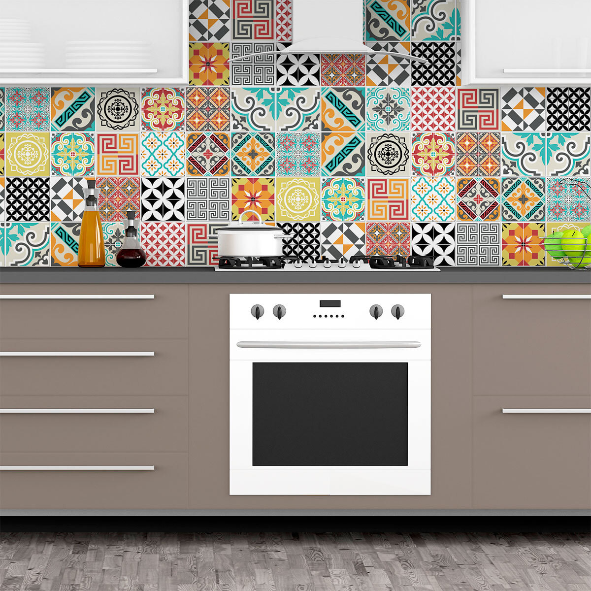 Stickers muraux - Sticker Mural Carrelage adhésif Cuisine Salle de Bain - 24 STICKERS CARRELAGES AZULEJOS TINA