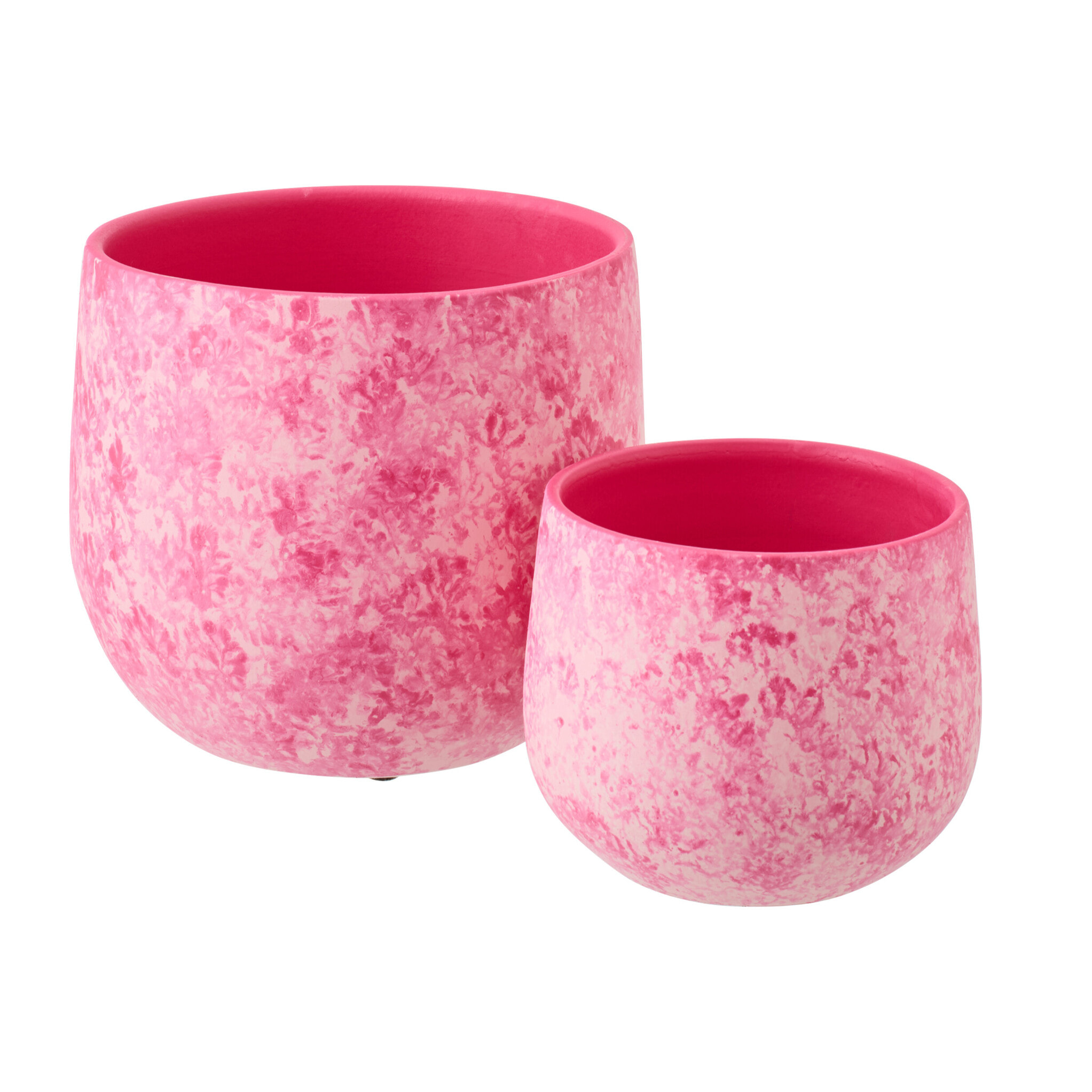 J-Line Cache-Pot - céramique - rose/blanc - large