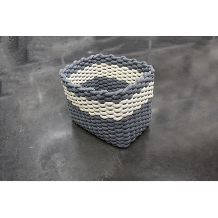 Corbeille de rangement bicolore bleu & blanc - LENA