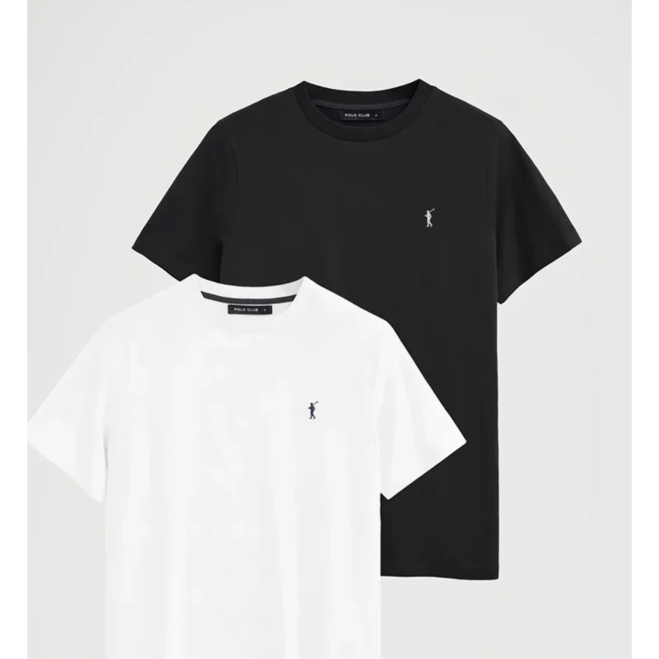 Pack hombre de dos camisetas negra y blanca de manga corta y bordado Rigby Go