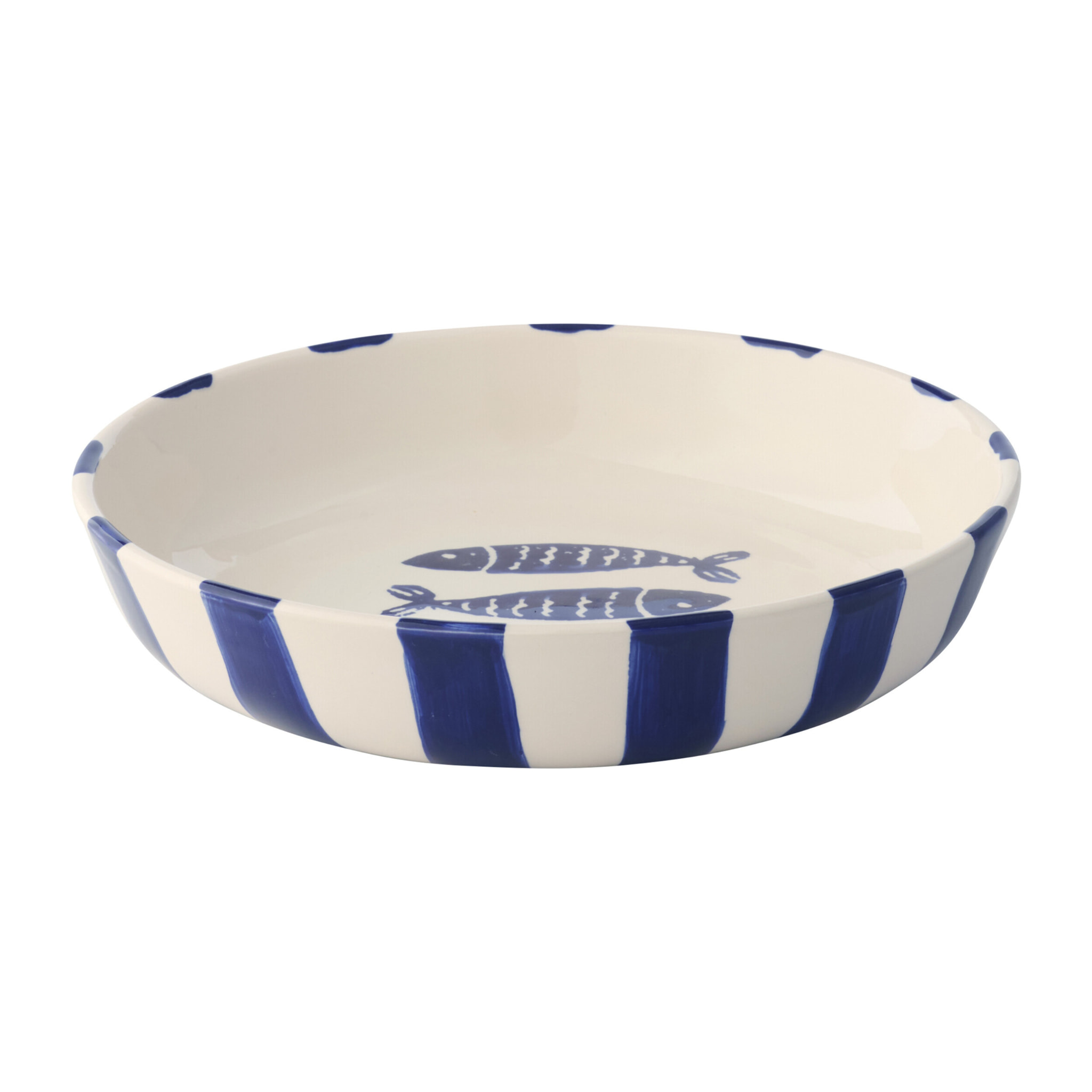 J-Line Assiette Profonde Poisson - céramique - bleu foncé