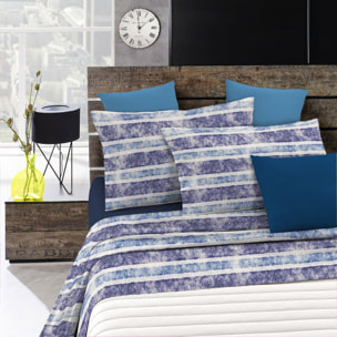 COMPLETO LETTO FANTASY MADE IN ITALY MICROFIBRA-JEANS STRIPES SINGOLO