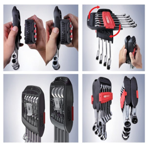 Jeu de 10 clés mixtes à cliquet réversible gearplus - 8 mm à 19 mm - KS TOOLS - 503.4620