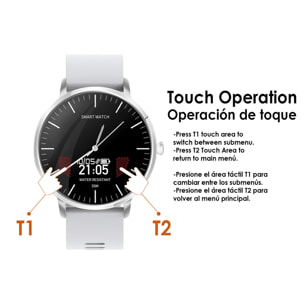 Smartwatch con movimiento de cuarzo y pantalla AK-H6 bluetooth, con monitor cardiaco