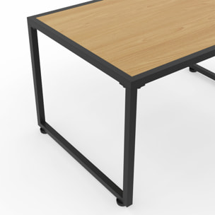 Salon de jardin d'angle Ozéa 12 places noir et cordage