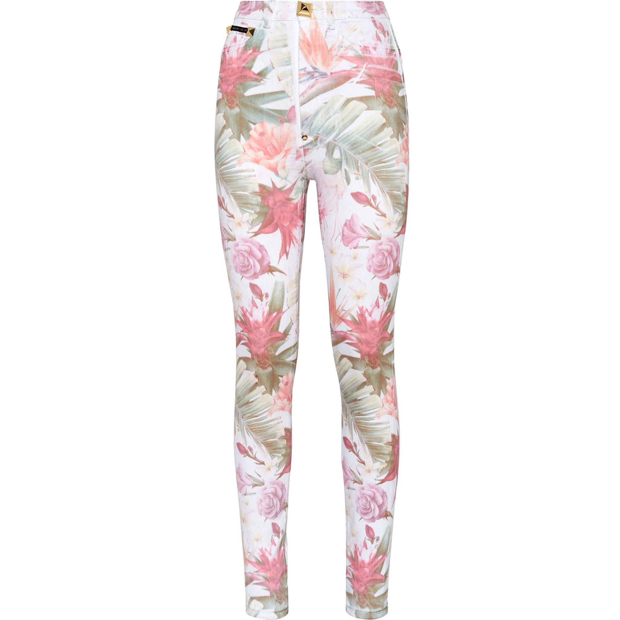 PHILIPP PLEIN Jegging de cintura alta FLOWERS