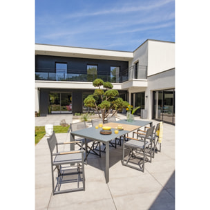 HONFLEUR - Fauteuil de jardin en toile plastifiée et aluminium