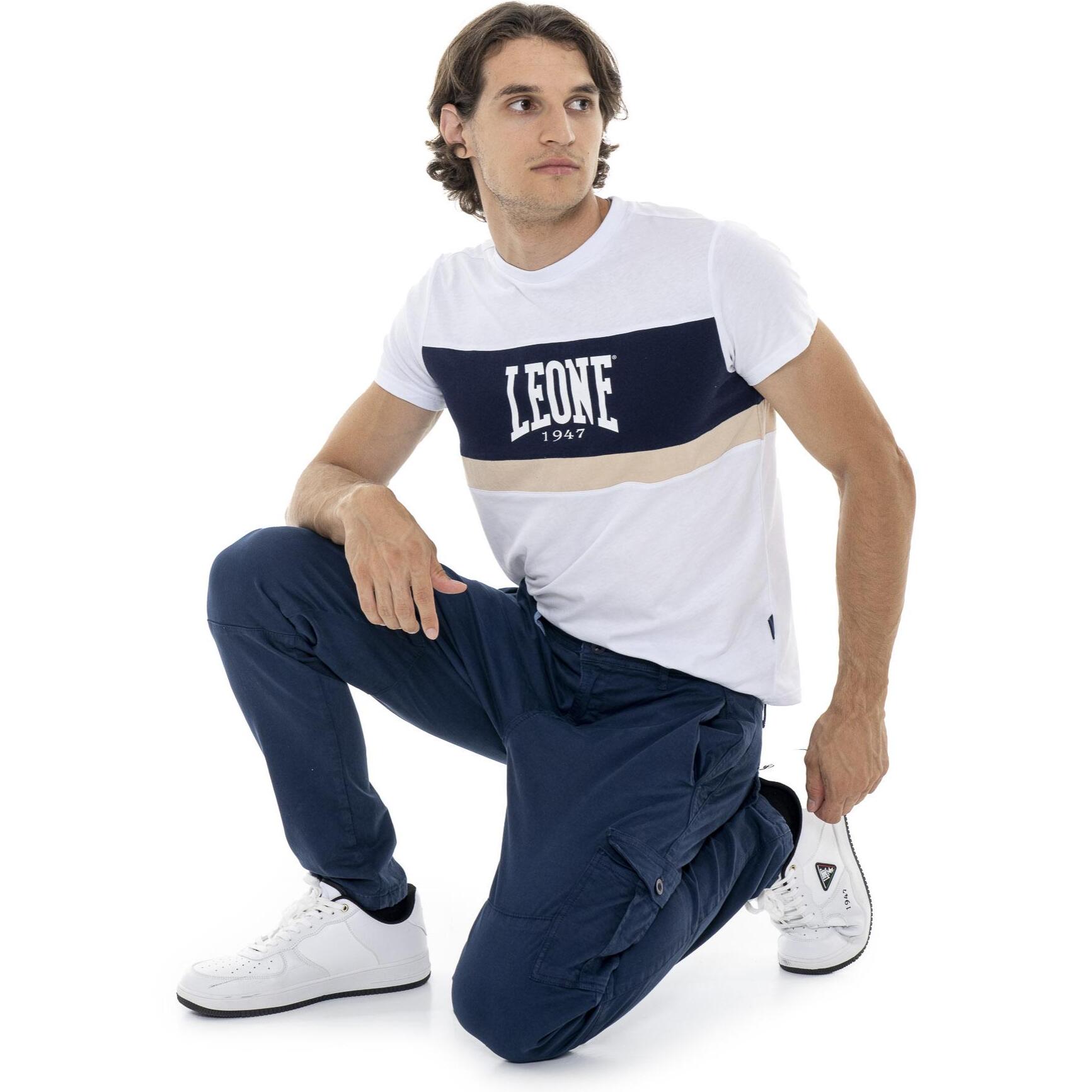 Pantaloni cargo in twill da uomo con passanti Leone Easy