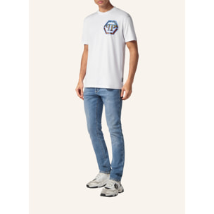 PHILIPP PLEIN Camiseta de cuello redondo y manga corta HEXAGON