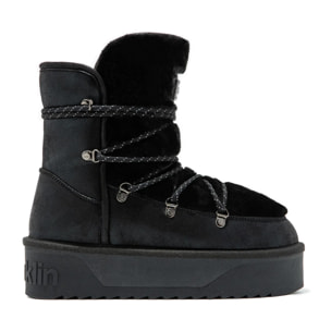 Botas Australianas de Mujer con Forro Exterior de Pelo Nordic V.2 Trk en Negro D.Franklin