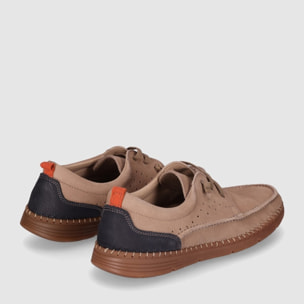 Zapatos de Piel - Taupe - Tacón: Bajo