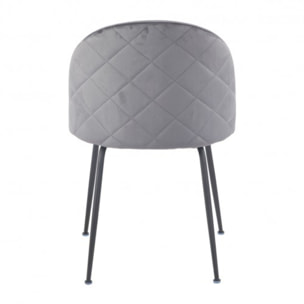 Chaise design en velours dossier capitonné - CLEA