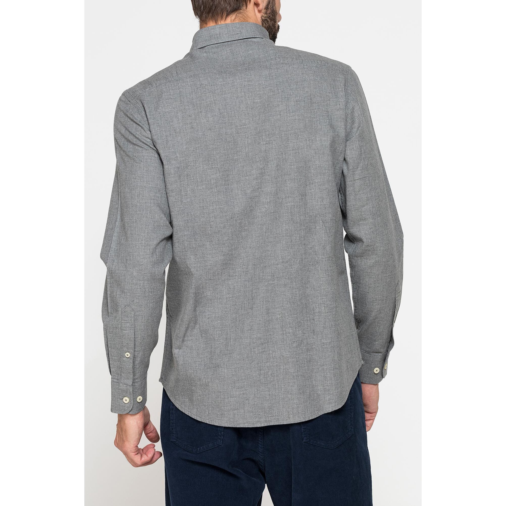 CAMICIA DI FLANELLA IN COLORI TINTA UNITA CON TASCHINO