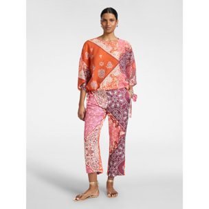 Elena Mirò - Blusa misto lyocell stampata - Arancione