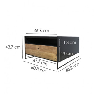 Table basse en métal et en pin recyclé - ORIGIN 2