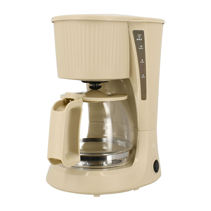 Cafetière électrique 12 tasses 1,5L crème strié