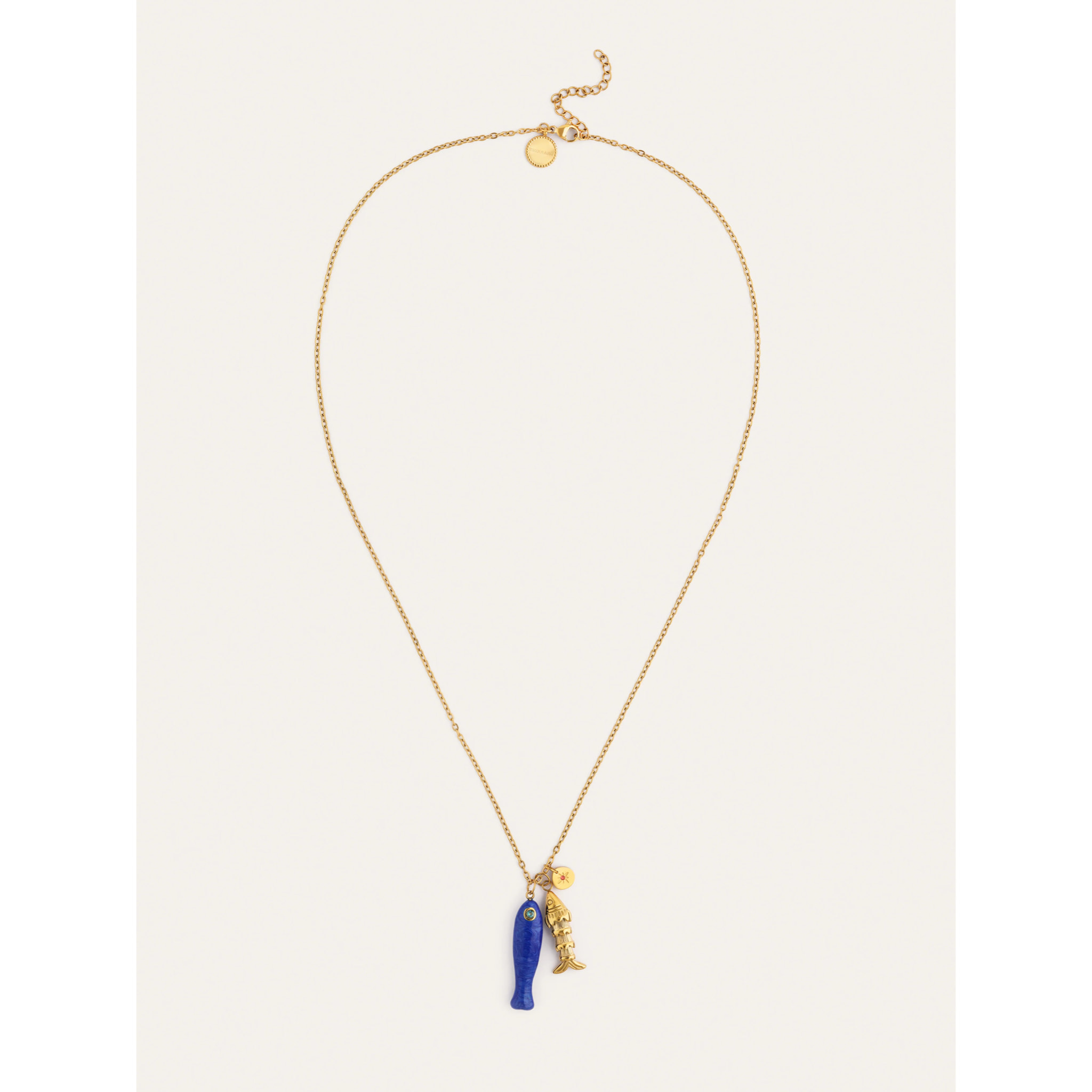 Collar Aquario Acero Baño Oro