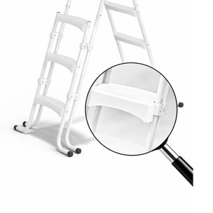 Lot de 4 échelons Blancs d'échelle de piscine + visserie - Module de remplacement