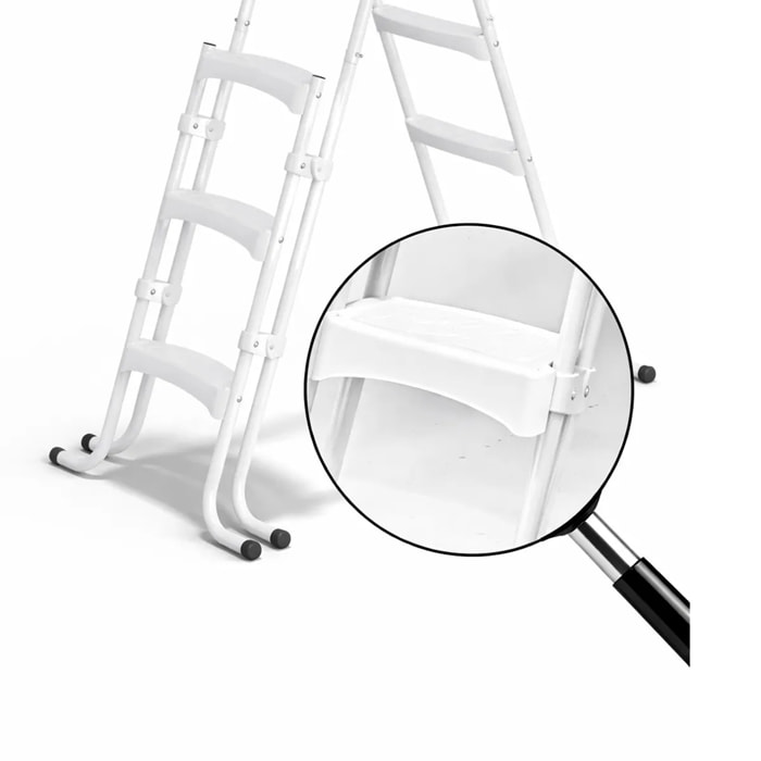 Lot de 4 échelons Blancs d'échelle de piscine + visserie - Module de remplacement