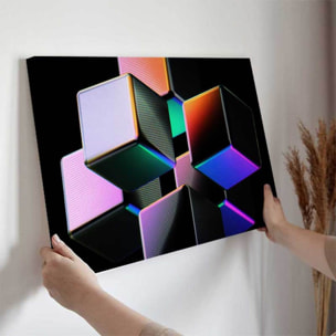 Tableau cubes lumineux futuristes Toile imprimée