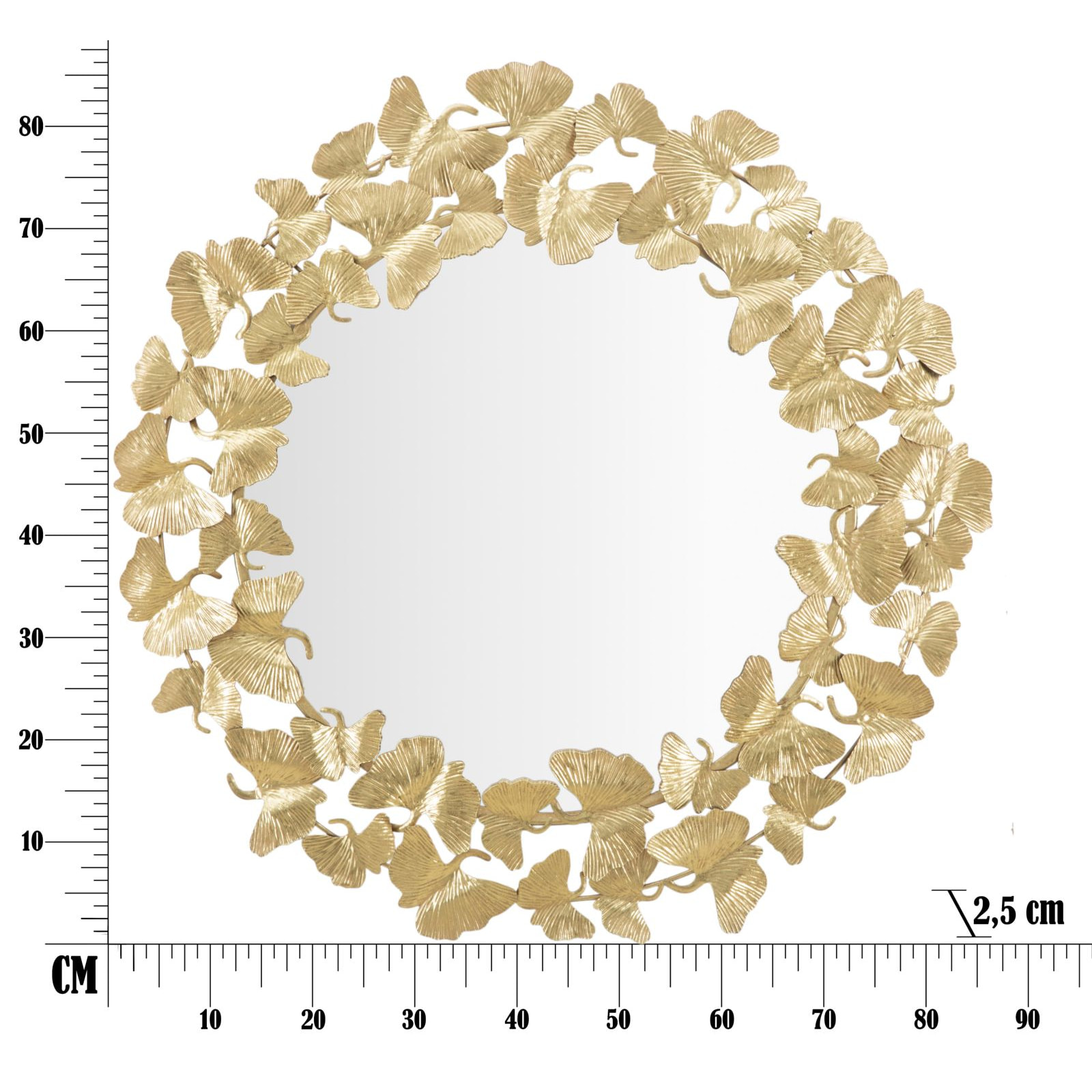 SPECCHIO FOGLIE ROUND CM Ø 87X2,5