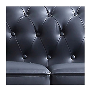 Sofá Chester 3 plazas símil piel Negro