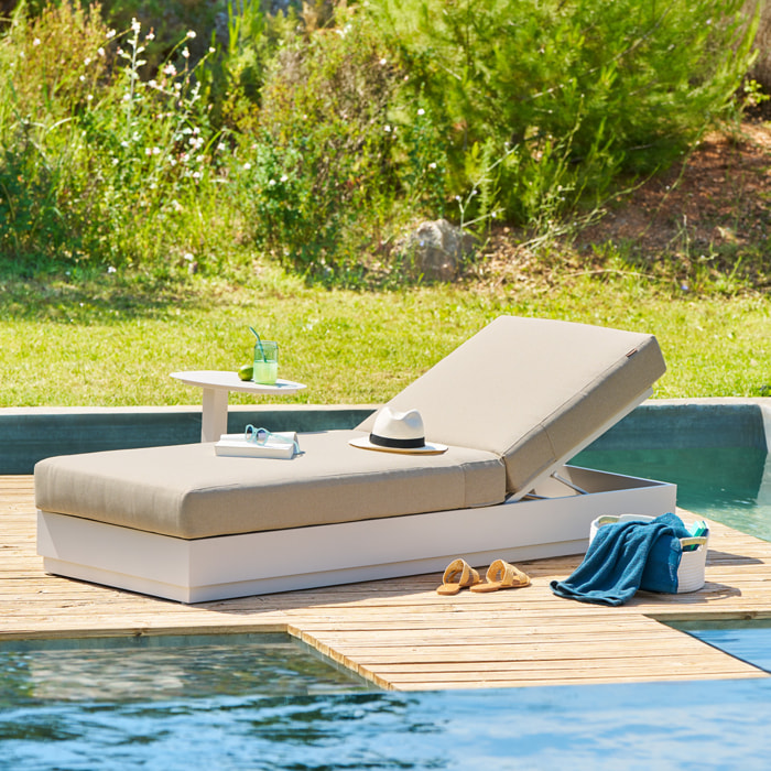 Lit de piscine "Allure" avoine polyester et aluminium