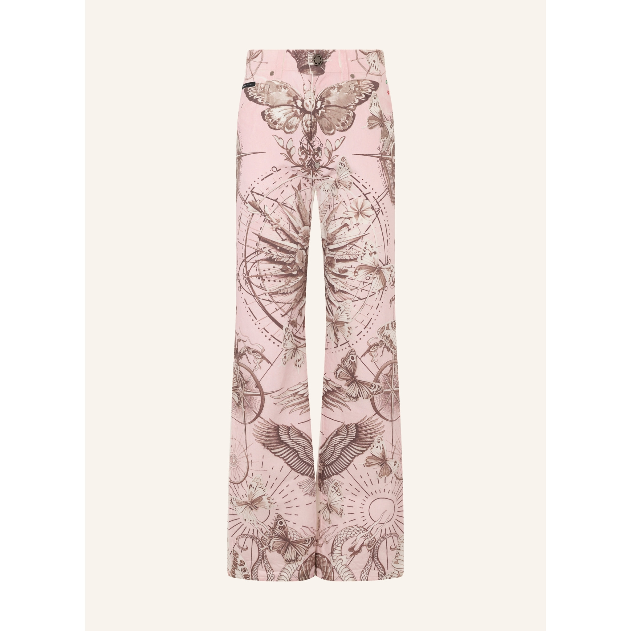 PHILIPP PLEIN Straight Cut Jeans Butterfly Tattoo
