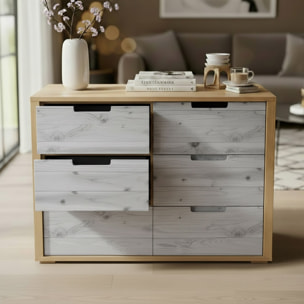 Rouleau adhésif bois blanc-gris au mètre - Autocollants Revêtement Adhésif Cuisine Meubles Salle de bain