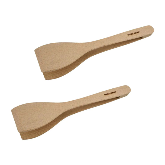 Ensemble de 2 Pinces de cuisine en bois FSC 29,7 cm Fackelmann