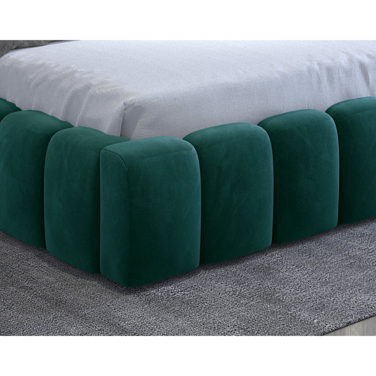 Cleo - lit coffre avec led - 180x200 cm - sommier inclus - en velours - Vert