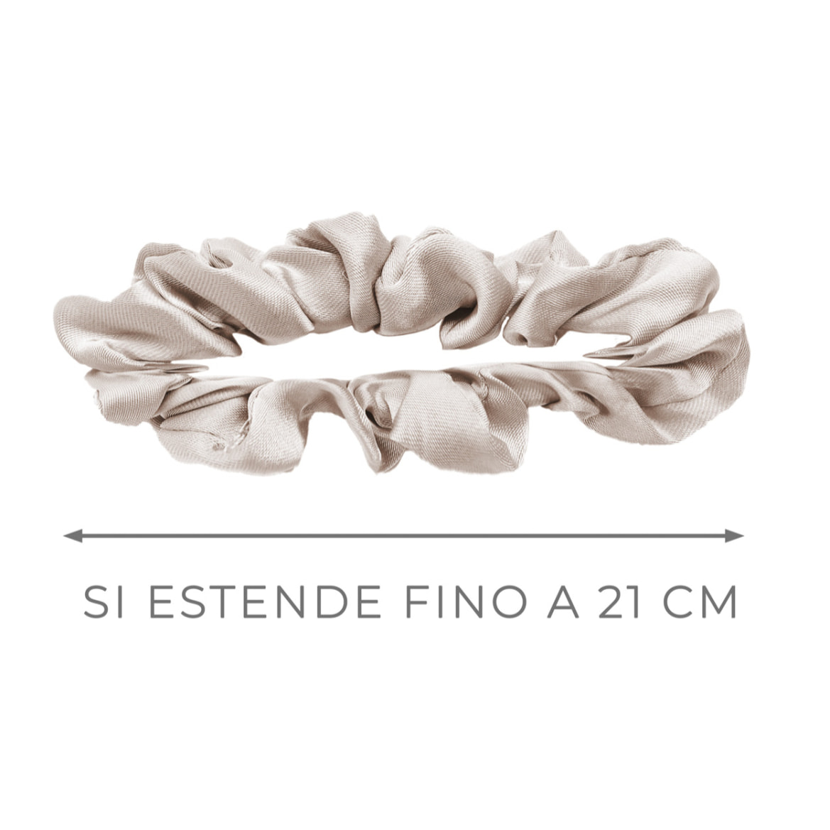 Scrunchies Elastico Capelli 100% Seta Tinta Unita Tortora