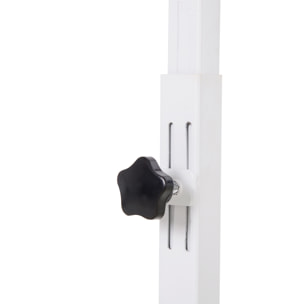 Mesa Auxiliar con Ruedas, Mesa para Sofá y Cama, Altura Ajustable y Marco de Acero, para Dormitorio, Salón, Oficina, 77x40x76-100 cm, Nogal Oscuro y Blanco