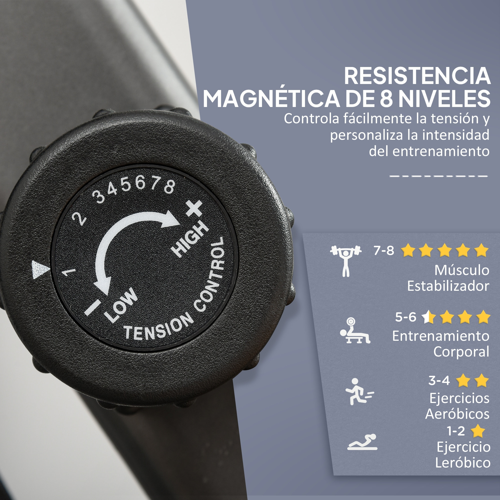 Bicicleta Estática con Respaldo, 8 Niveles de Resistencia, Bicicleta Estática Reclinadas, con Volante Asiento Ajustable, Pantalla LCD y Soporte de Teléfono, para Entrenamientos de Recuperación