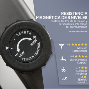 Bicicleta Estática con Respaldo, 8 Niveles de Resistencia, Bicicleta Estática Reclinadas, con Volante Asiento Ajustable, Pantalla LCD y Soporte de Teléfono, para Entrenamientos de Recuperación