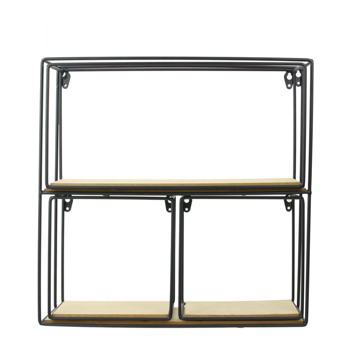 Etagere 4 Pieces Bois Metal 38x38x10cm