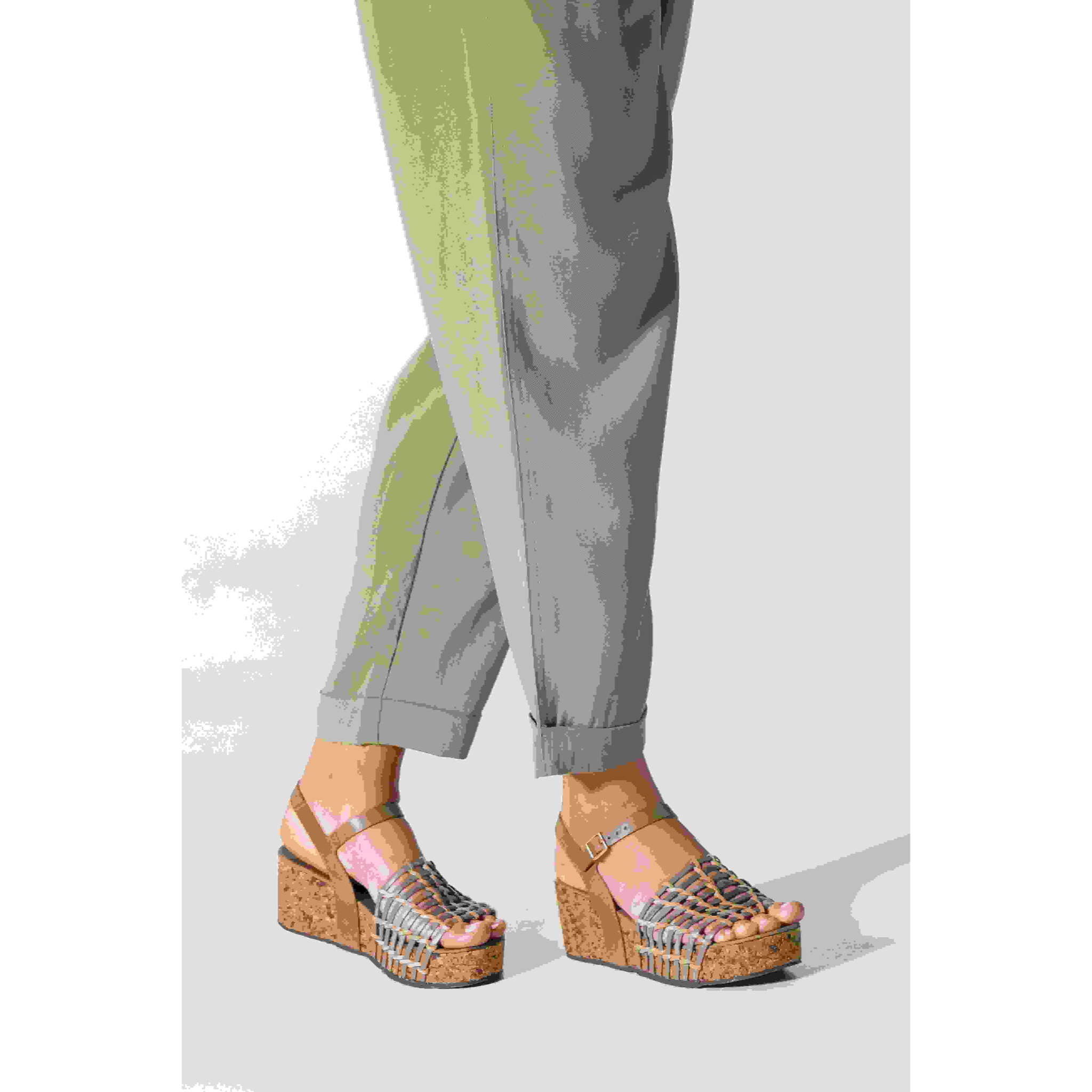 Sandalia de cuña S3220 BRAIDED TAUPE / ARROBA color Taupe