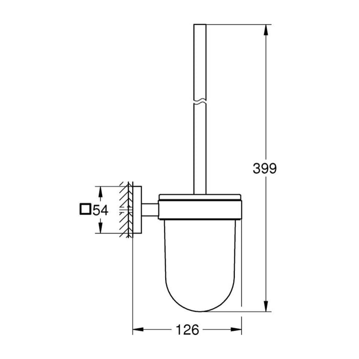 GROHE QuickFix - Start Cube - Porte-balai de WC - Finition Chromée (à visser ou à coller)