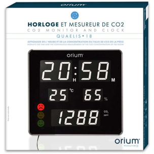 Capteur ORIUM Mesureur de CO2 & horloge Quaelis 18