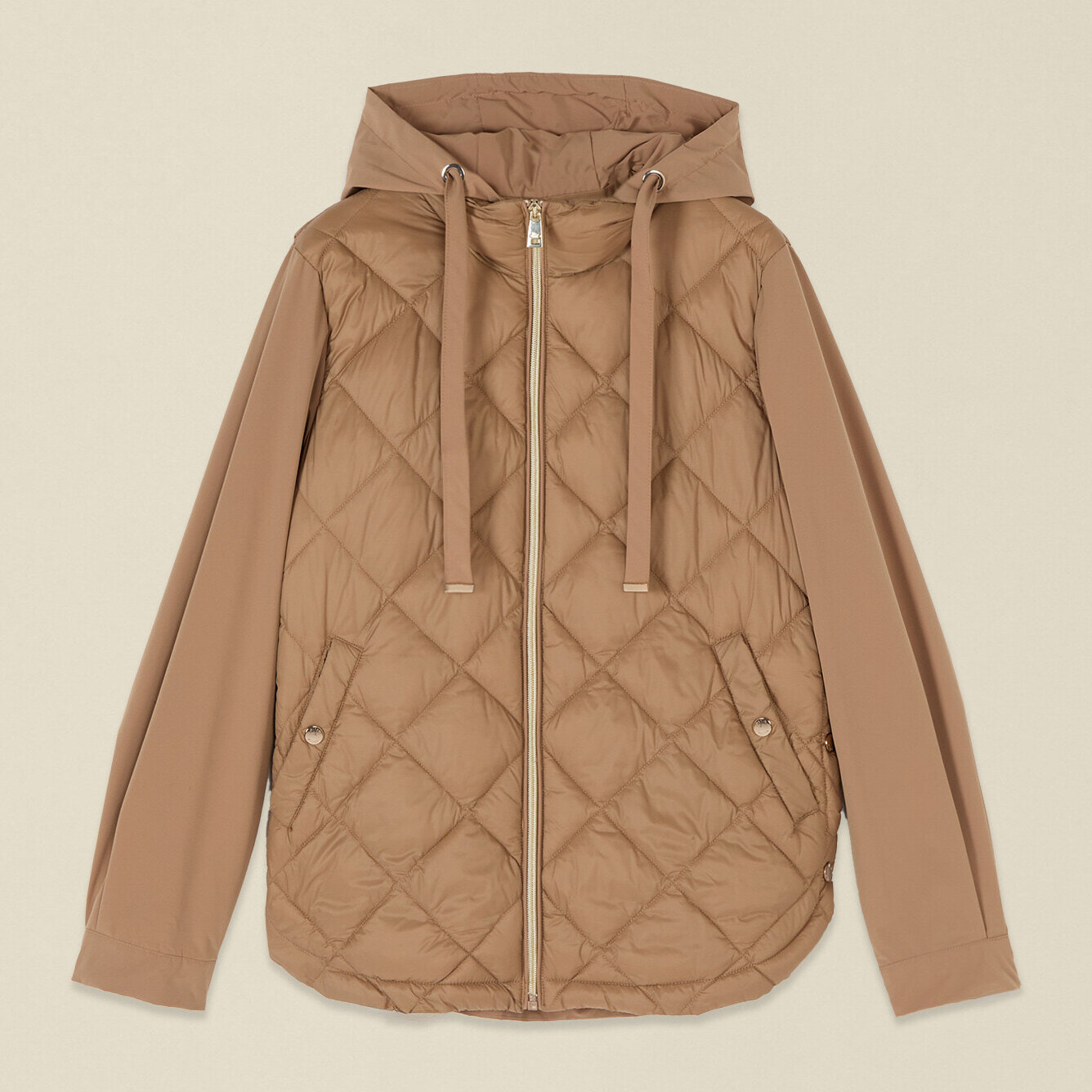 Oltre - Giubbotto trapuntato con cappuccio - Marrone