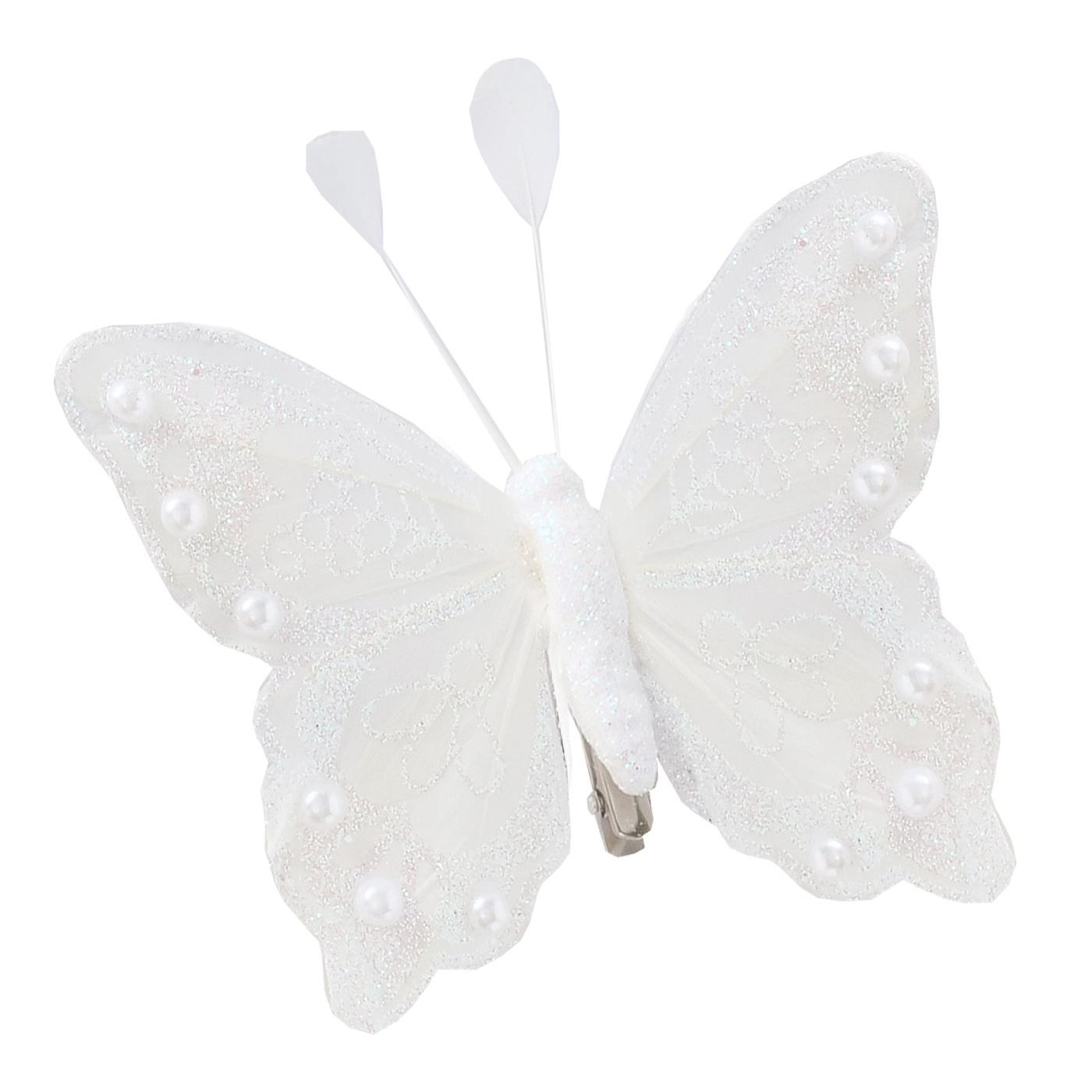 Set 2 mariposas maider blanco 12cm