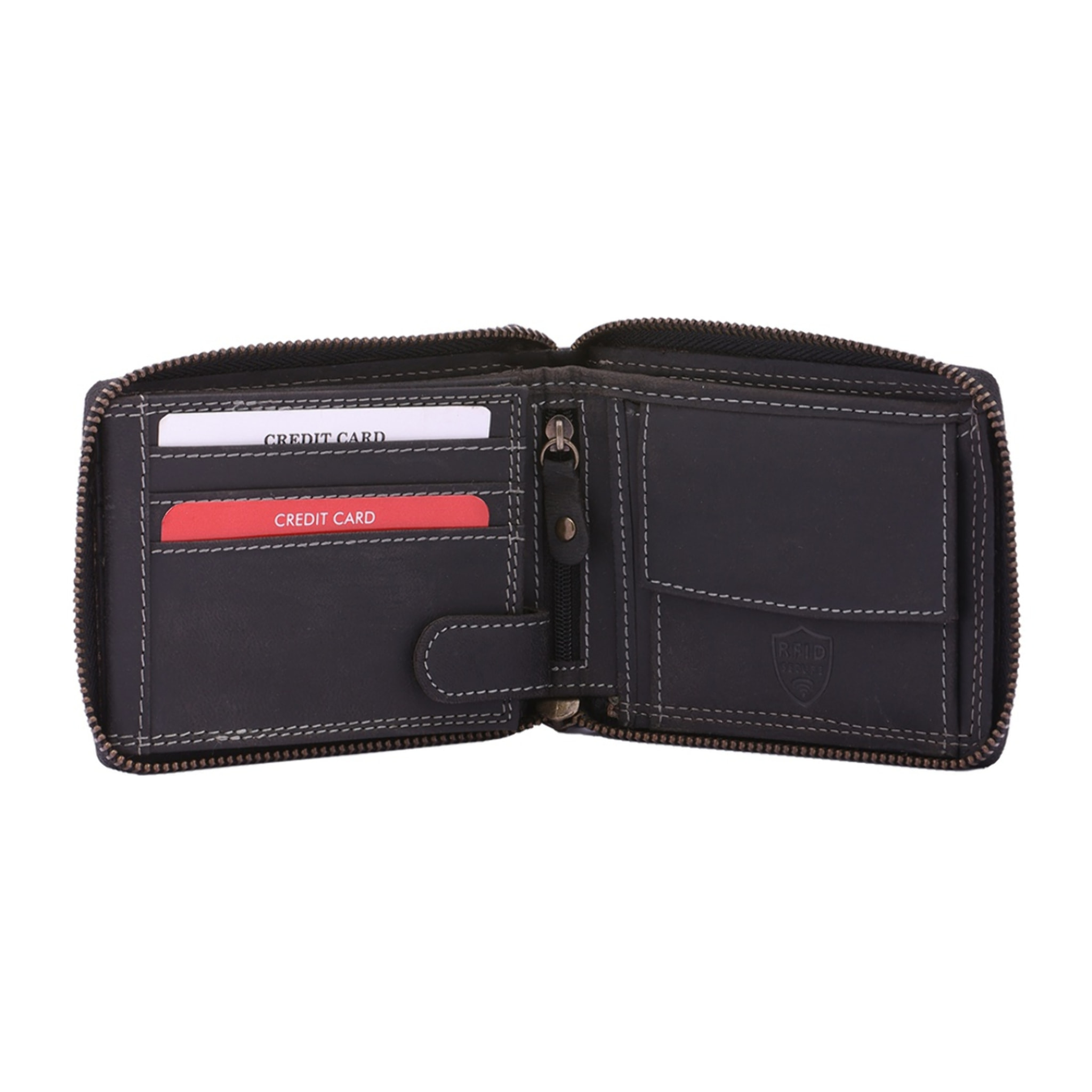 Portafoglio uomo in vera pelle - Modello False - Casual - 9.5 x 12.5 x 2.5 cm