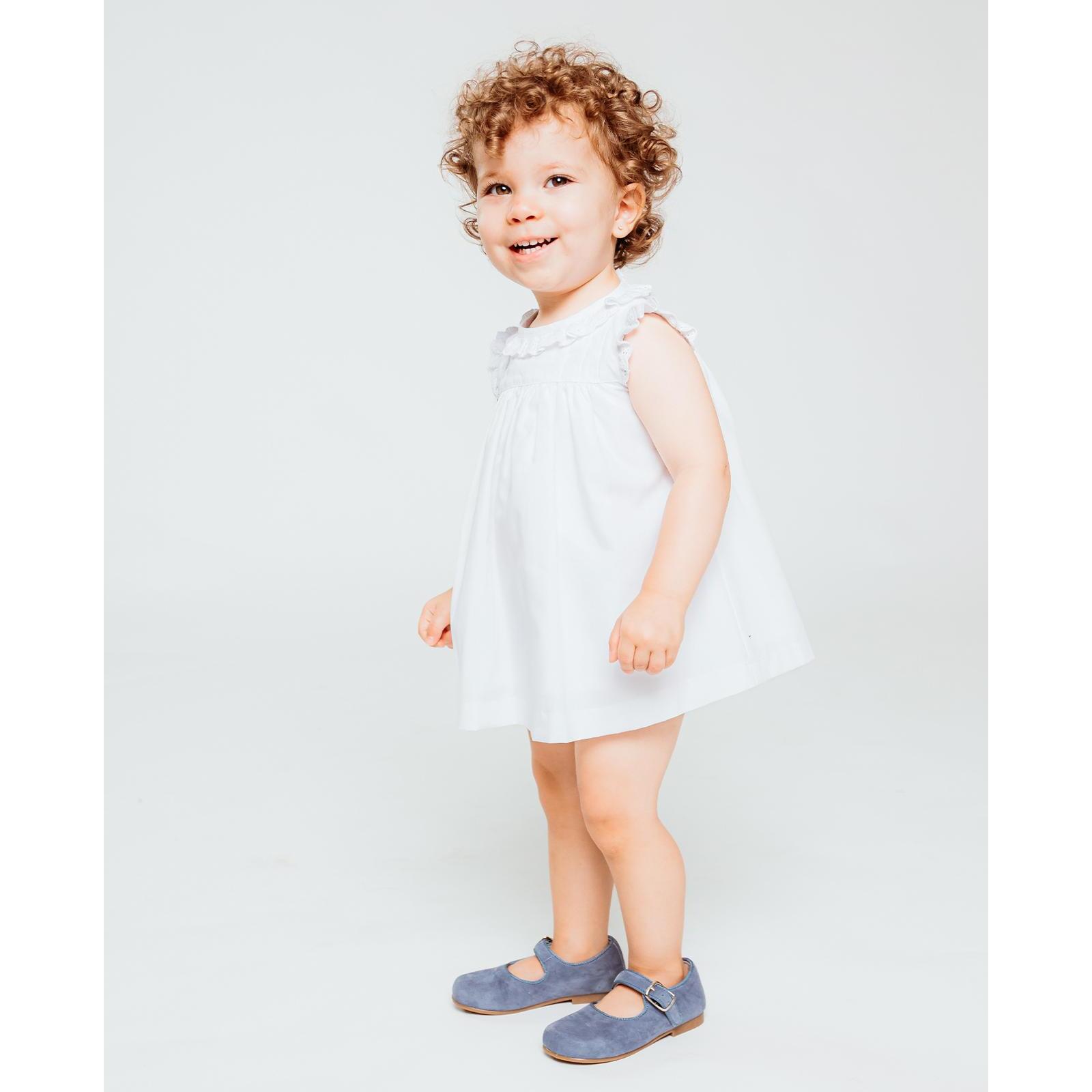 Vestido tira bordada popelín blanco