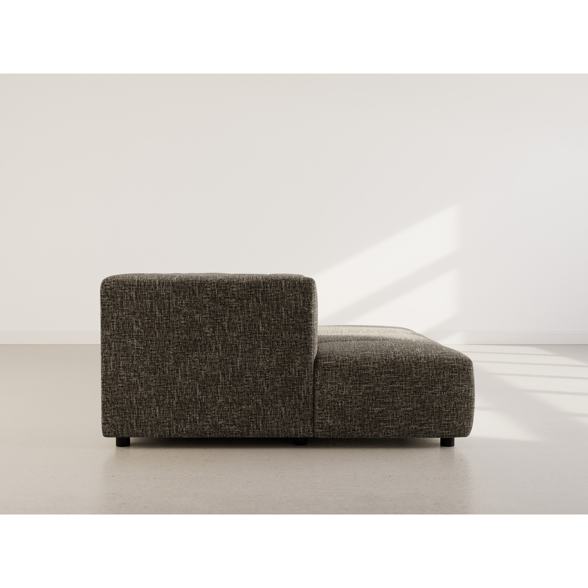 Curtis - canapé d'angle gauche 4 places avec accoudoir en tissu texturé - Vert Olive