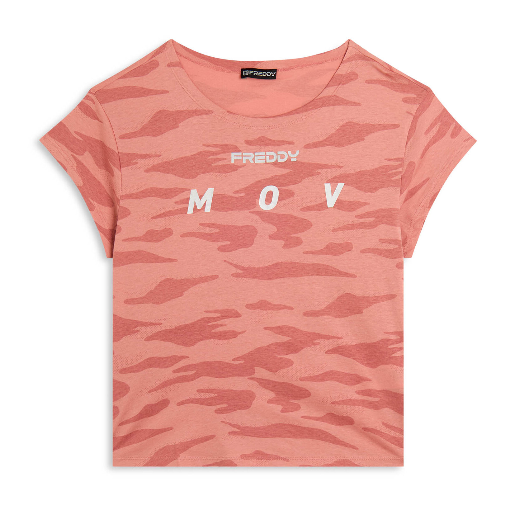 T-shirt camouflage con maniche ad aletta