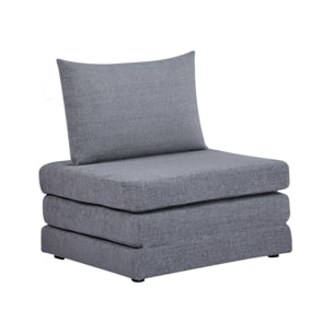 Chauffeuse matelas convertible gris tissu chenille 1 place Fold