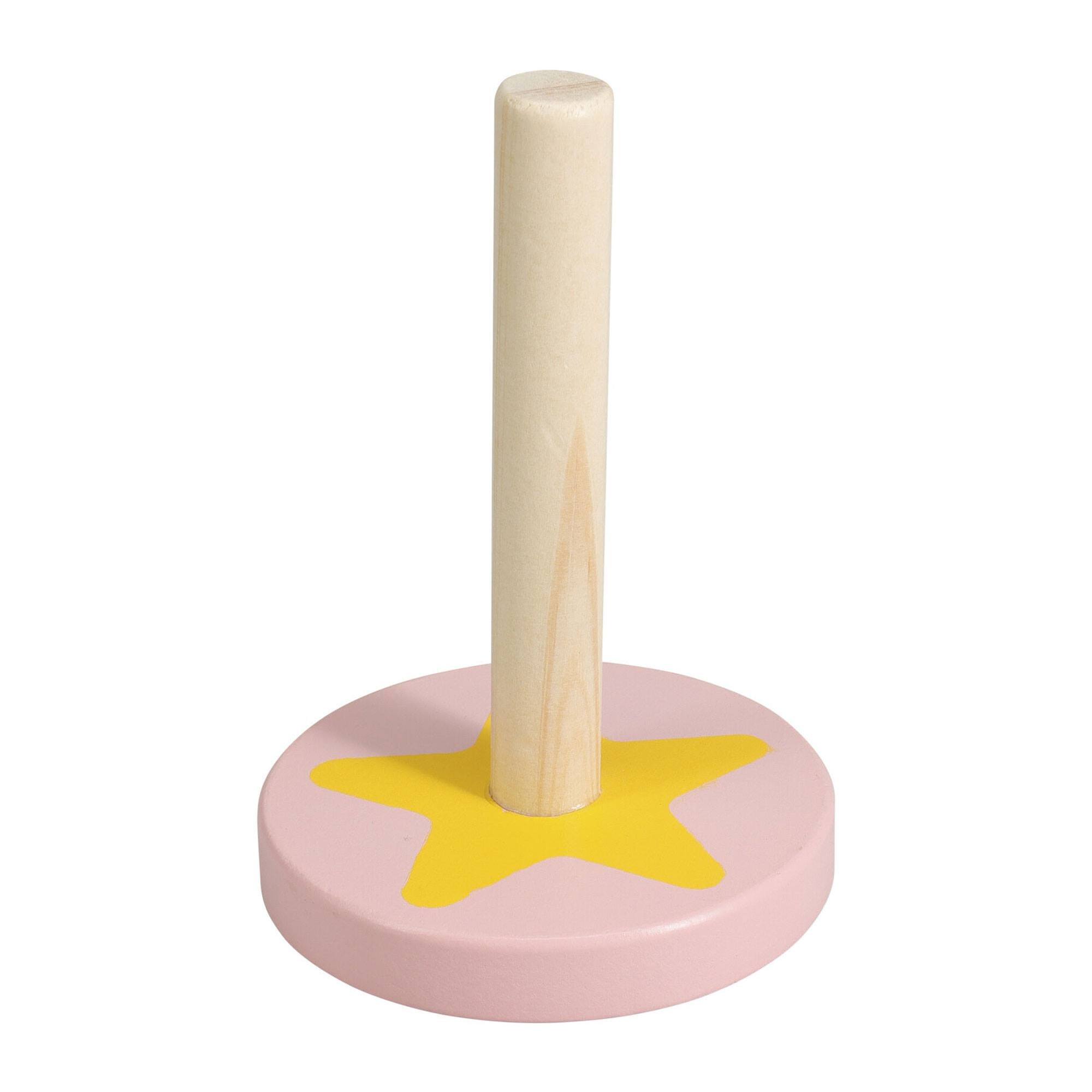 Well Home Juego de Lanzamiento del Anillo en madera con 5 soportes y 5 Anillos de plástico