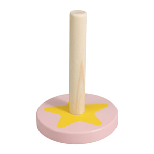 Well Home Juego de Lanzamiento del Anillo en madera con 5 soportes y 5 Anillos de plástico