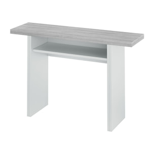 Tavolo Consolle Allungabile A Libro Bilbao 35-70 Cm Tavolo Salvaspazio Multiposizione Design Moderno Elegante Casa Ufficio Bianco E Grigio Cemento